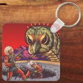 Vintage Science Fiction Rieseninsektenkrieg Schlüsselanhänger (Rückseite)