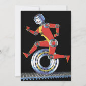 Vintage Science Fiction Roboter mit Rad (Vorderseite)