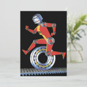 Vintage Science Fiction Roboter mit Rad (Stehend Vorderseite)