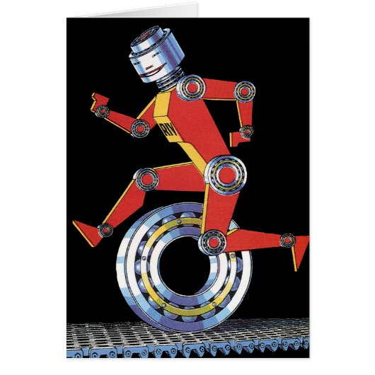 Vintage Science Fiction Roboter mit Rad (Vorne)