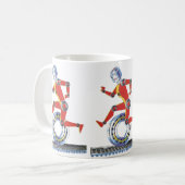 Vintage Science Fiction Roboter mit Rad Kaffeetasse (Vorderseite Links)