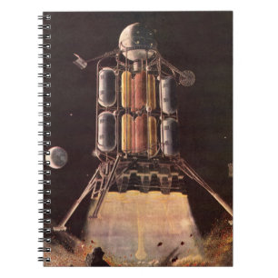 Vintage Science Fiction Rocket Blade Off Planet Notizblock