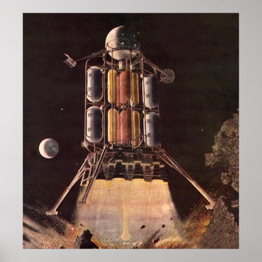 Vintage Science Fiction Rocket Blade Off Planet Poster (Vorne)