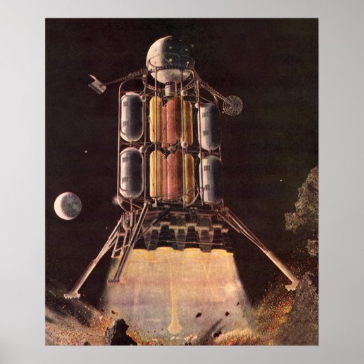 Vintage Science Fiction Rocket Blade Off Planet Poster (Vorne)