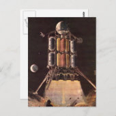 Vintage Science Fiction Rocket Blade Off Planet Postkarte (Vorne/Hinten)