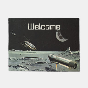 Vintage Science Fiction, Rocket versendet Fußmatte