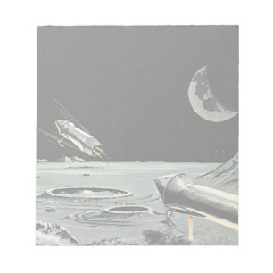 Vintage Science Fiction, Rocket versendet Notizblock