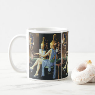 Vintage Science-Fiction-Schönheitssalon-Spa-Manicu Kaffeetasse