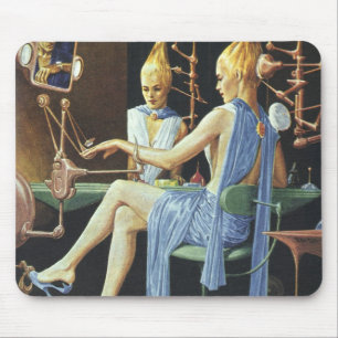 Vintage-Science-Fiction-Schönheitssalon-Spa-Manicu Mousepad