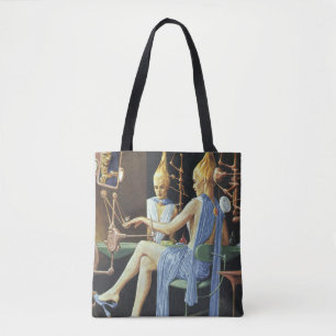 Vintage Science-Fiction-Schönheitssalon-Spa-Manicu Tasche