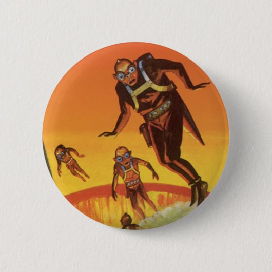 Vintage Science Fiction, Sci Fi Außerirdischen im  Button (Vorderseite)