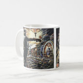 Vintage Science Fiction Sci Fi Futuristische Masch Kaffeetasse (Vorderseite Links)