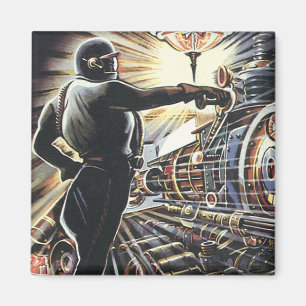 Vintage Science Fiction Sci Fi Futuristische Masch Magnet