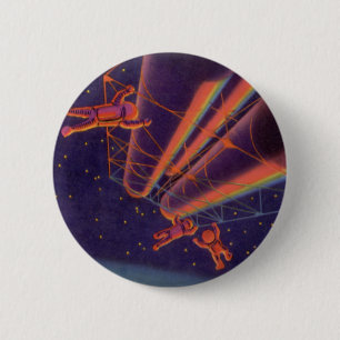 Vintage Science Fiction, Sci Fi Rainbow Astronaute Button