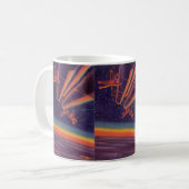 Vintage Science Fiction, Sci Fi Rainbow Astronaute Kaffeetasse (Vorderseite Links)