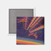 Vintage Science Fiction, Sci Fi Rainbow Astronaute Magnet (Vorderseite/Rückseite)