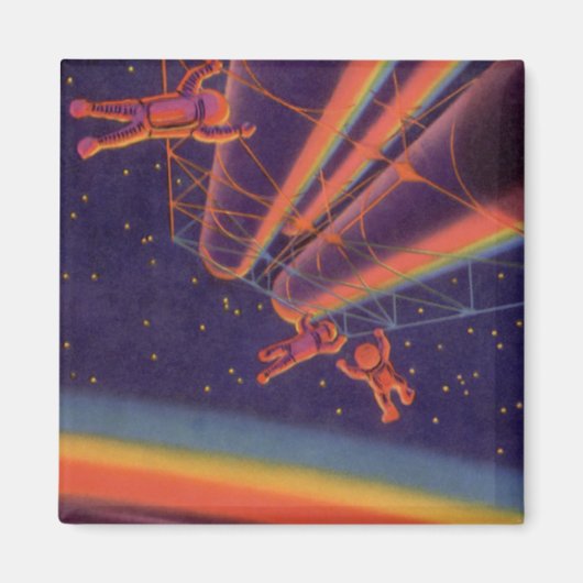 Vintage Science Fiction, Sci Fi Rainbow Astronaute Magnet (Vorne)