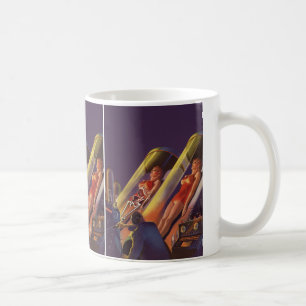 Vintage Science-Fiction, Sci-Fi-Wissenschaftler im Kaffeetasse