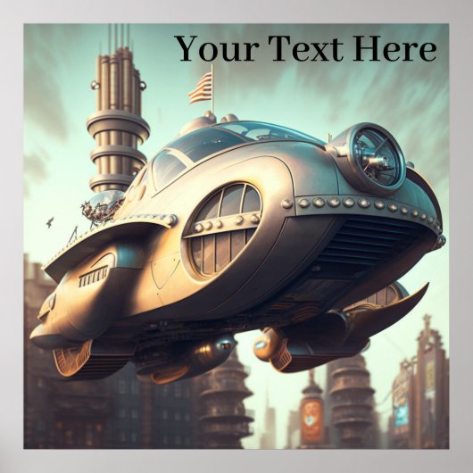 Vintage Science Fiction Spektakuläre Flugautos Poster (Vorne)