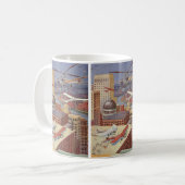 Vintage Science Fiction Stadt, Viktorianischer Ste Kaffeetasse (Vorderseite Links)