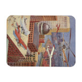 Vintage Science Fiction Stadt, Viktorianischer Ste Magnet (Horizontal)