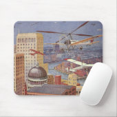 Vintage Science Fiction Stadt, Viktorianischer Ste Mousepad (Mit Mouse)