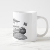 Vintage Science Fiction Steampunk Airship Eclipse Jumbo-Tasse (Rechts)