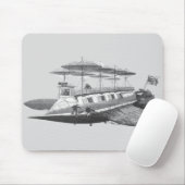 Vintage Science Fiction Steampunk Airship Eclipse Mousepad (Mit Mouse)
