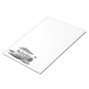 Vintage Science Fiction Steampunk Airship Eclipse Notizblock