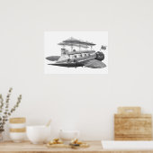 Vintage Science Fiction Steampunk Airship Eclipse Poster (Küche)