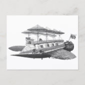 Vintage Science Fiction Steampunk Airship Eclipse Postkarte (Vorderseite)