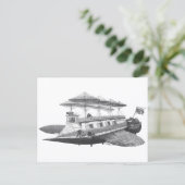 Vintage Science Fiction Steampunk Airship Eclipse Postkarte (Stehend Vorderseite)