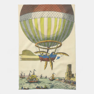 Vintage Science Fiction Steampunk Heißluftballon Geschirrtuch