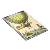 Vintage Science Fiction Steampunk Heißluftballon Notizblock (Rechte Seite)