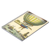 Vintage Science Fiction Steampunk Heißluftballon Notizblock (Linke Seite)