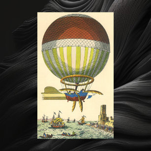 Vintage Science Fiction Steampunk Heißluftballon Poster