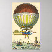 Vintage Science Fiction Steampunk Heißluftballon Poster (Vorne)