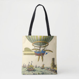Vintage Science Fiction Steampunk Heißluftballon Tasche