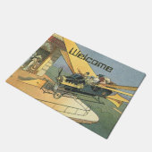 Vintage Science Fiction Steampunk Konvertible Car Fußmatte (Schrägansicht)