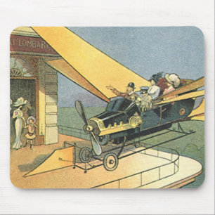 Vintage Science Fiction Steampunk Konvertible Car Mousepad