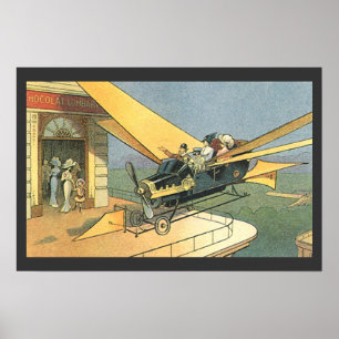 Vintage Science Fiction Steampunk Konvertible Car Poster