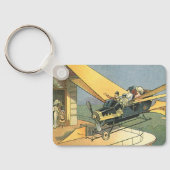 Vintage Science Fiction Steampunk Konvertible Car Schlüsselanhänger (Rückseite)