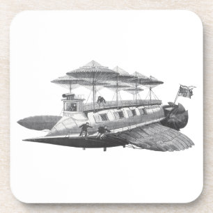 Vintage-Science-Fiction-Steampunk-Luftschiff-Eclip Getränkeuntersetzer