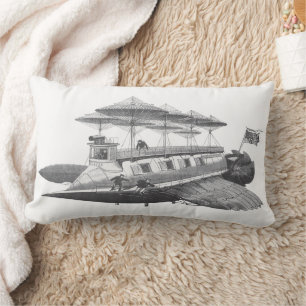 Vintage-Science-Fiction-Steampunk-Luftschiff-Eclip Lendenkissen