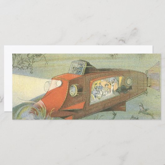 Vintage Science Fiction Steampunk U-Boot (Vorne/Hinten)