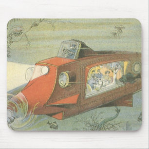 Vintage-Science-Fiction-Steampunk-U-Boot im Meer Mousepad