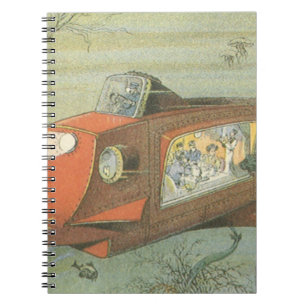 Vintage-Science-Fiction-Steampunk-U-Boot im Meer Notizblock