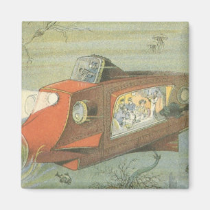 Vintage Science Fiction Steampunk U-Boot Magnet