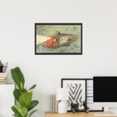 Vintage Science Fiction Steampunk U-Boot Poster (Heimbüro)
