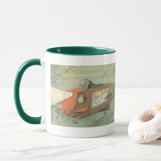 Vintage Science Fiction Steampunk U-Boot Tasse (Mit Donut)